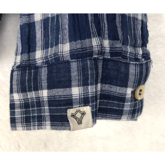 BSBEE 100% Cotton Shirt Women's Sz L Blue Plaid Long Sleeve Button Drop Shoulder - Picture 8 of 13